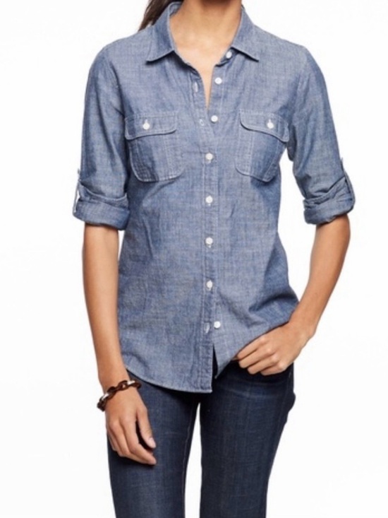 J. Crew Tops - J. Crew 100% Cotton The Perfect Shirt Chambray Size XS